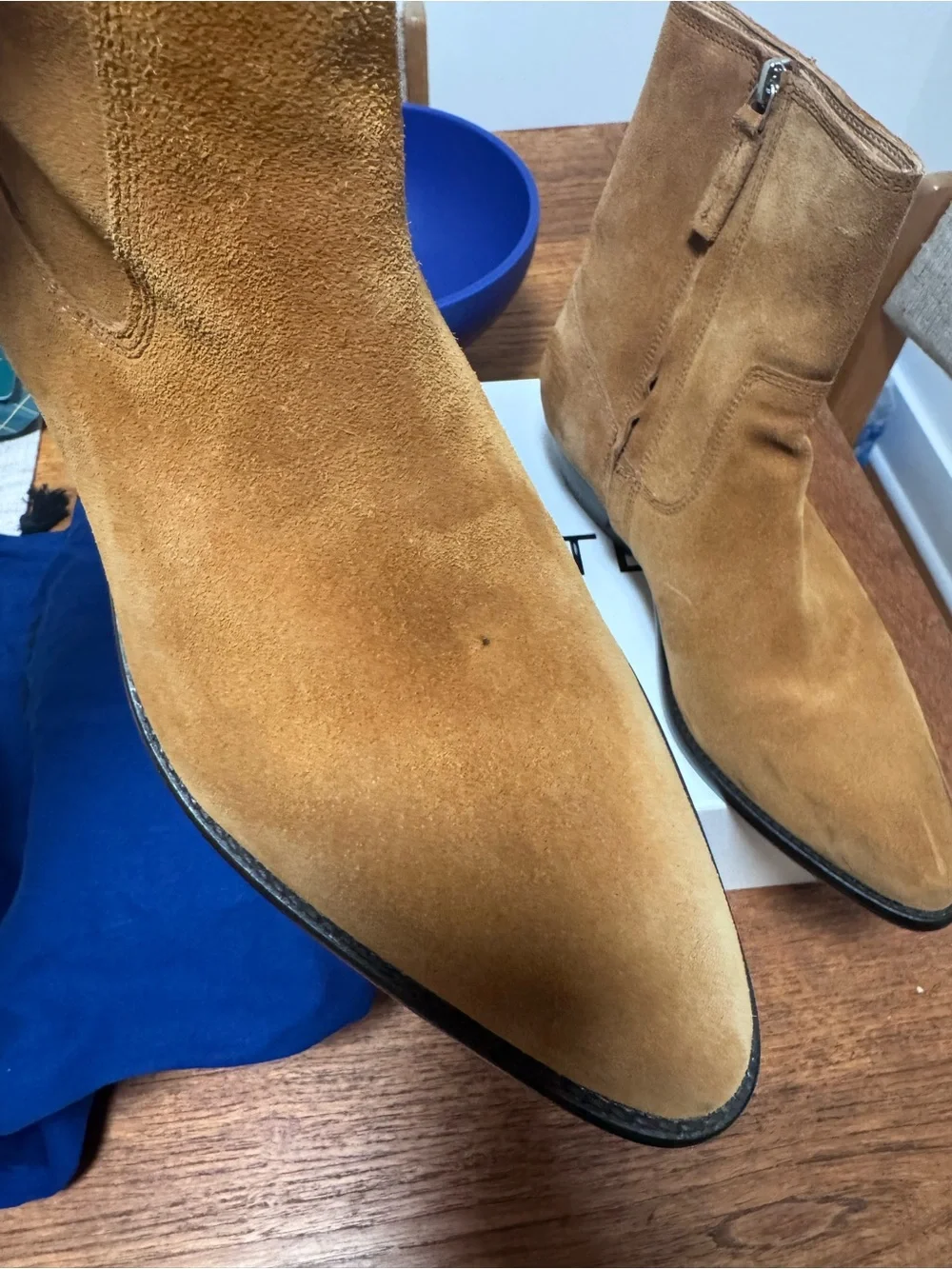 Isabel Marant Men's Suede Zip Boots in Tan Size EU 40